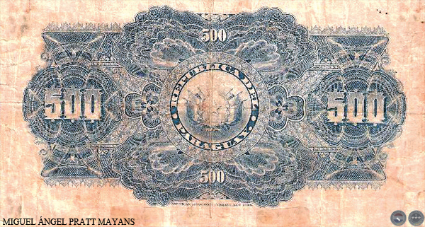 QUINIENTOS PESOS FUERTES - RESELLADO A.A.30 - FIRMA: JUAN LEOPARDI - AGUSTÍN CARRÓN